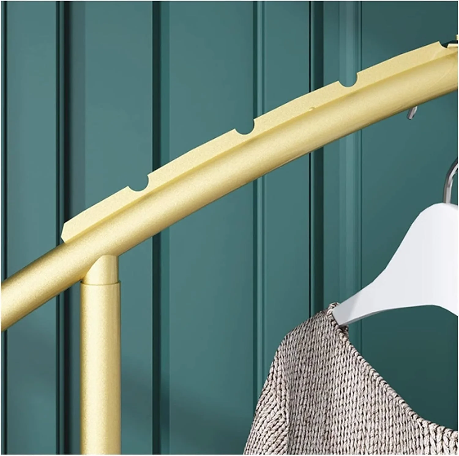 رخت آویز ایستاده، مناسب برای اتاق خواب، راهرو و بالکن (طلایی، بزرگ)