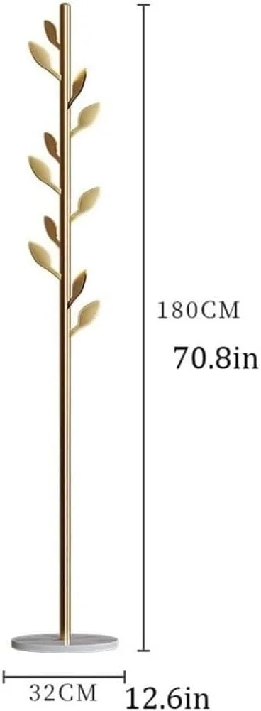 جالباسی ایستاده فلزی مدرن طلایی طرح درختی، مناسب برای سازماندهی لباس، قفسه بندی اتاق خواب و نشیمن