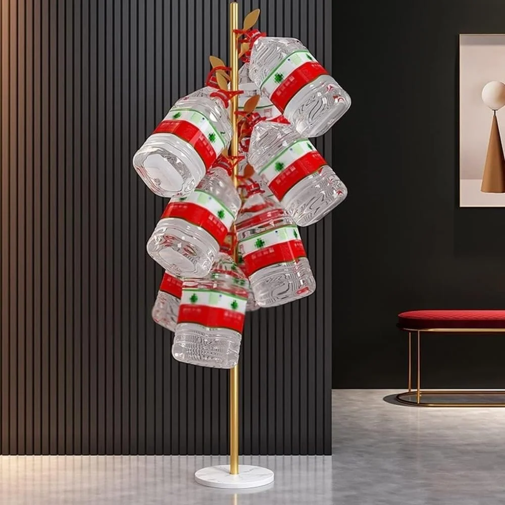 جالباسی ایستاده فلزی مدرن طلایی طرح درختی، مناسب برای سازماندهی لباس، قفسه بندی اتاق خواب و نشیمن