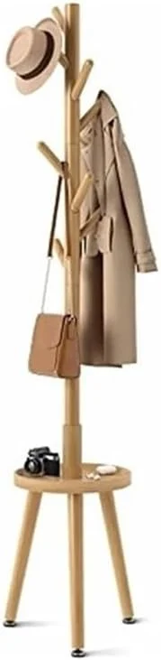 جالباسی ایستاده چوبی با ۸ آویز، مناسب برای ورودی منزل و اتاق نشیمن