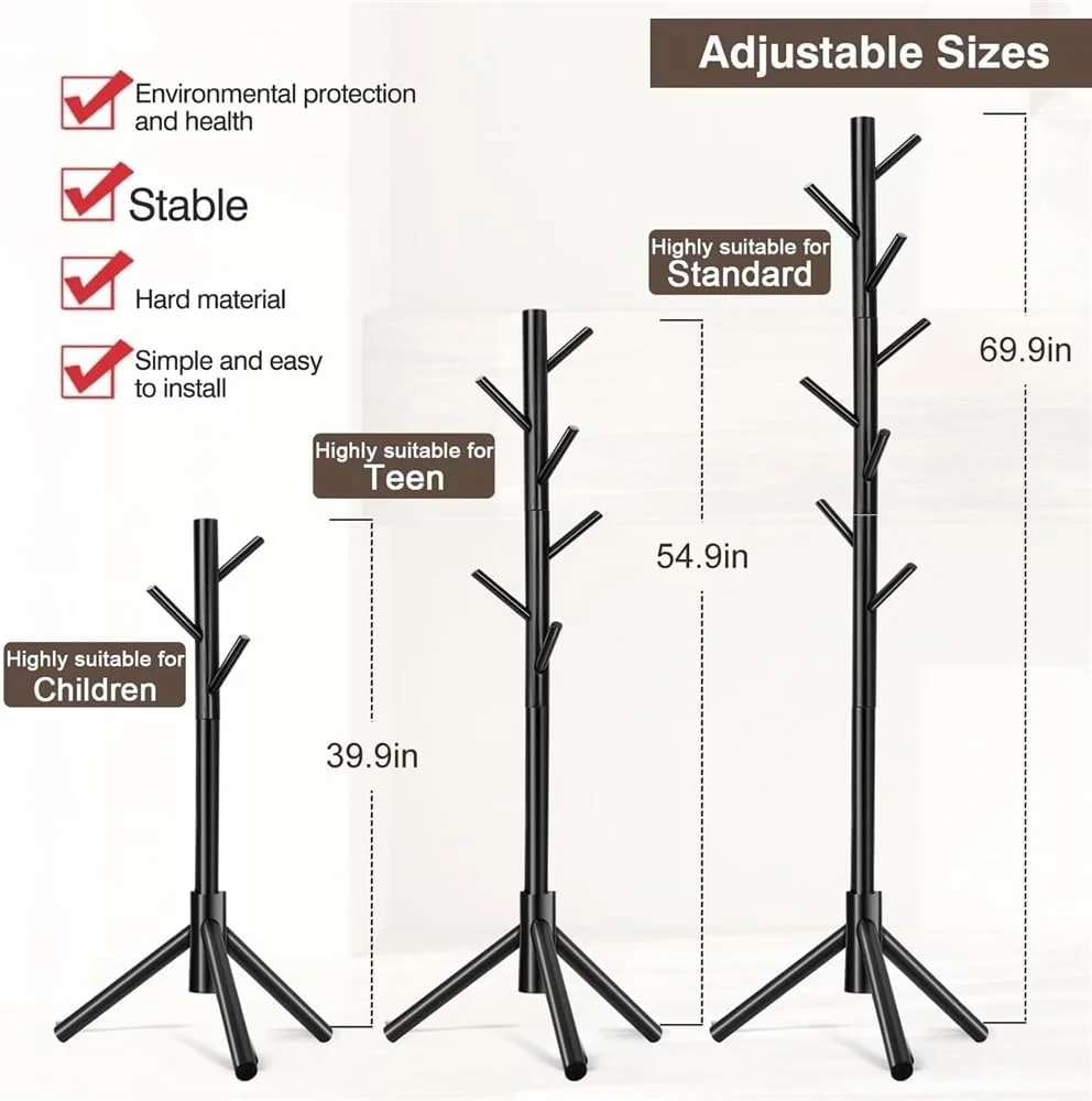 جالباسی ایستاده قابل تنظیم، مناسب برای اتاق خواب، راهرو، ورودی، دفتر، برای کلاه، پالتو، شال گردن و کیف دستی (سفید) جالباسی ایستاده قابل تنظیم، مناسب برای اتاق خواب، راهرو، ورودی، دفتر، برای کلاه، پالتو، شال گردن و کیف دستی (سفید)
