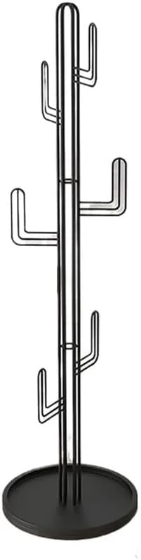 جالباسی فلزی با پایه و قلاب، رخت آویز ایستاده مدرن، استند نگهداری کیف و کلاه برای ورودی