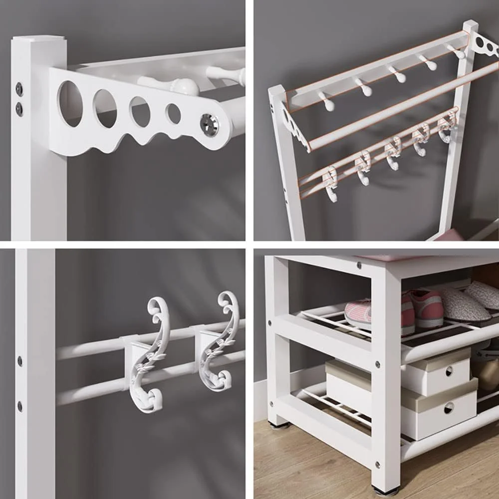 جالباسی ایستاده فلزی 3 در 1 با نیمکت، 8 آویز و 2 طبقه برای نگهداری کفش، طراحی مدرن و صنعتی مناسب ورودی منزل برای آویزان کردن کت، کلاه و کفش، ارتفاع 172 سانتی متر (خاکستری - 100X33X172 سانتی متر) جالباسی ایستاده فلزی 3 در 1 با نیمکت، 8 آویز و 2 طبقه برای نگهداری کفش، طراحی مدرن و صنعتی مناسب ورودی منزل برای آویزان کردن کت، کلاه و کفش، ارتفاع 172 سانتی متر (خاکستری - 100X33X172 سانتی متر)