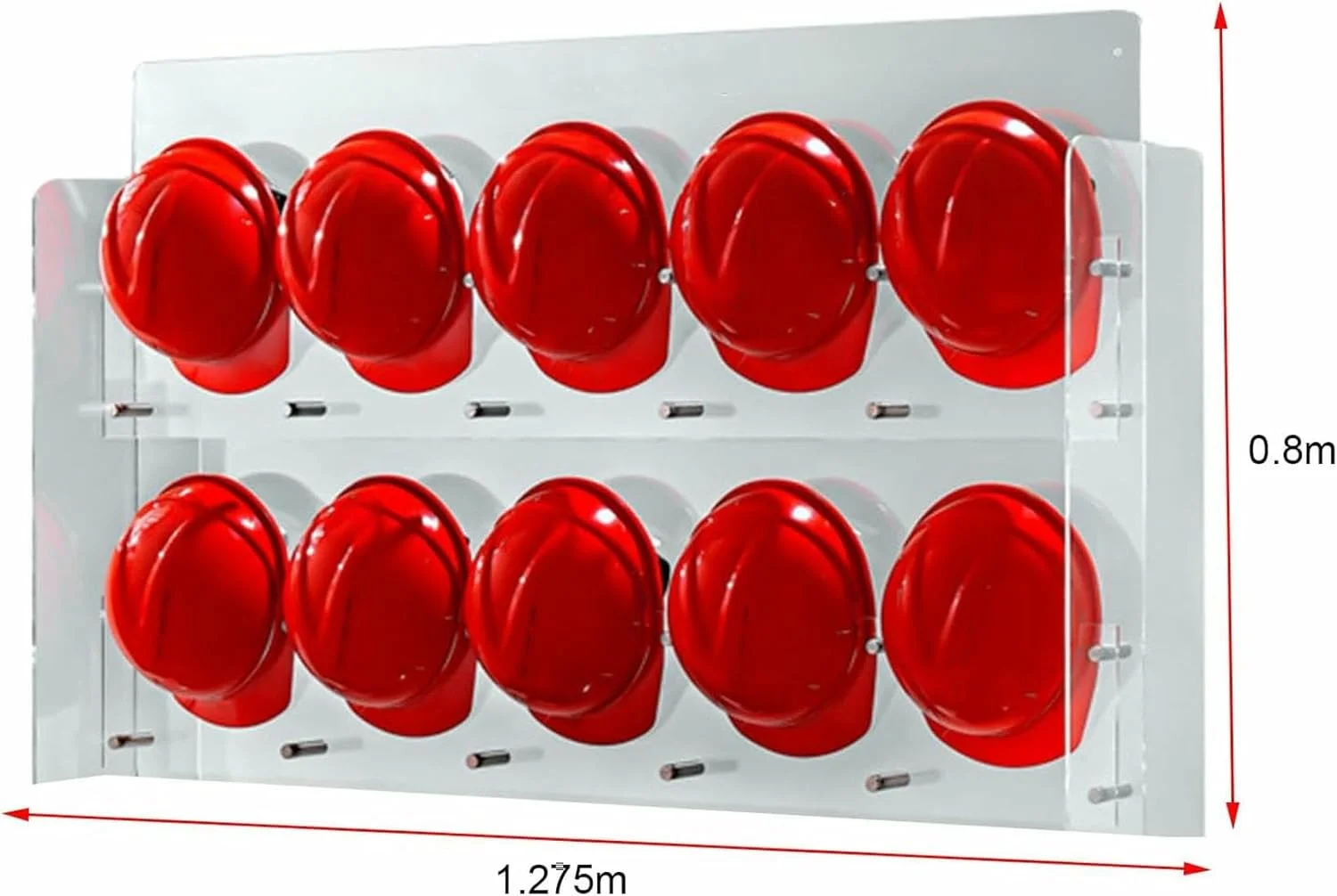 نگهدارنده کلاه ایمنی آکریلیک، قلاب های دیواری کلاه، قفسه نمایش کلاه ایمنی شفاف، سازمان دهنده نگهدارنده کلاه ساختمانی