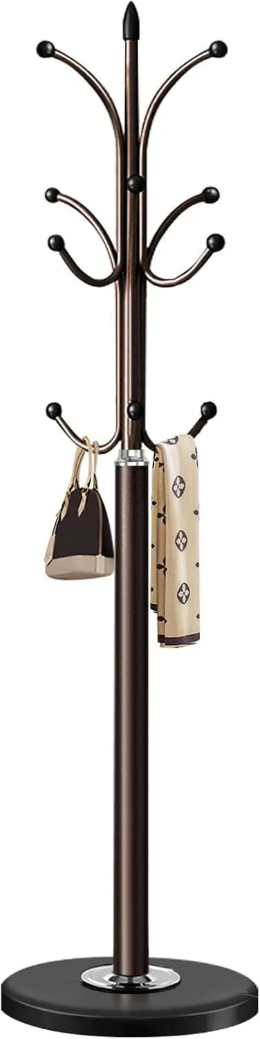 چوب لباسی ایستاده فلزی، مناسب برای کلاه، لباس های سنگین، اتاق خواب، راهرو، آویز کلاه و لباس