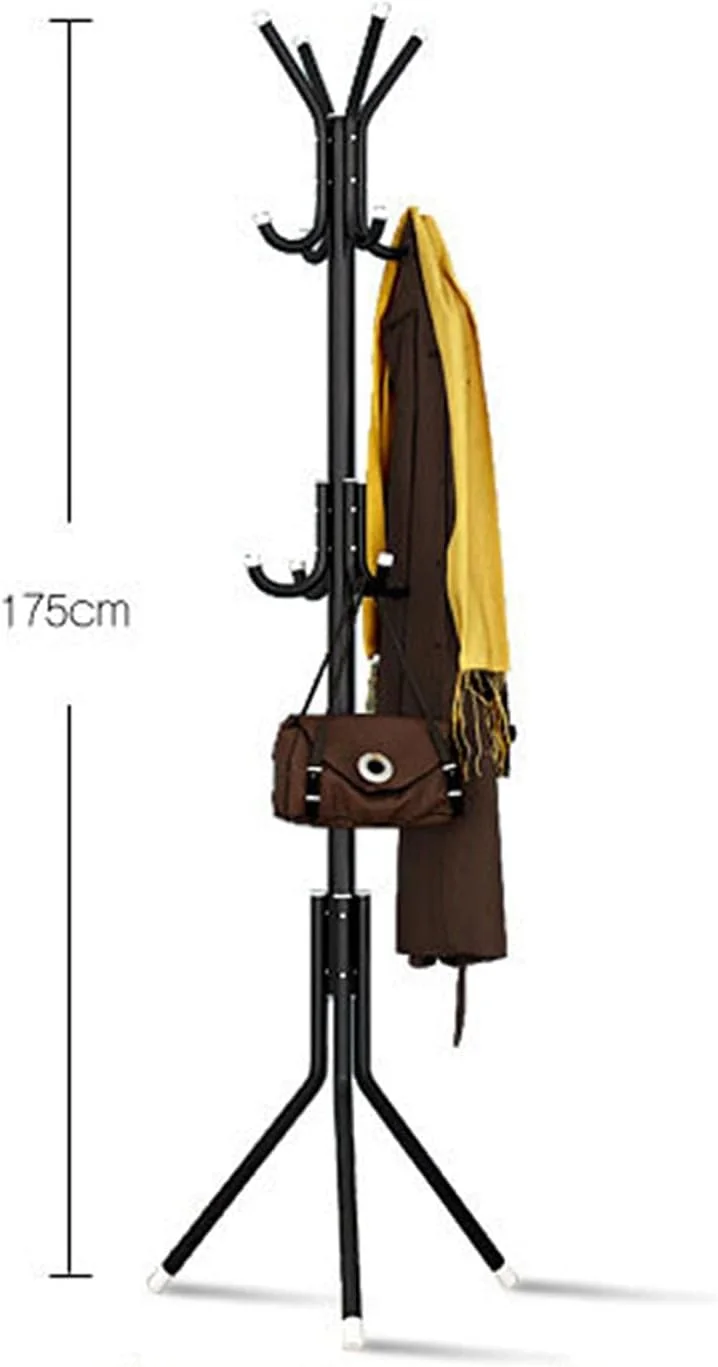 رخت آویز فلزی ایستاده با ۱۲ آویز - نصب آسان برای ورودی منزل، کلاه، کیف و شال گردن - آویز شیک برای اتاق خواب، دفتر و راهرو (آبی)