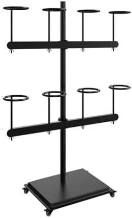 جالباسی کلاه با 8/12/16 قلاب دایره ای، استند کلاه ایستاده متحرک، آویز کلاه، سازمان دهنده قابل تنظیم کلاه کاسکت، مناسب منزل/فروشگاه