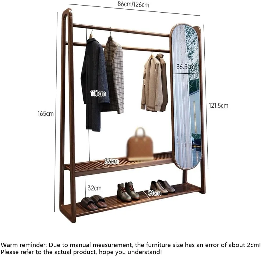 چوب لباسی ایستاده چوبی، آویز لباس اتاق خواب زمینی با آینه، آینه قدی، قفسه ذخیره سازی چند منظوره، رخت آویز مستقل (متوسط) چوب لباسی ایستاده چوبی، آویز لباس اتاق خواب زمینی با آینه، آینه قدی، قفسه ذخیره سازی چند منظوره، رخت آویز مستقل (متوسط)