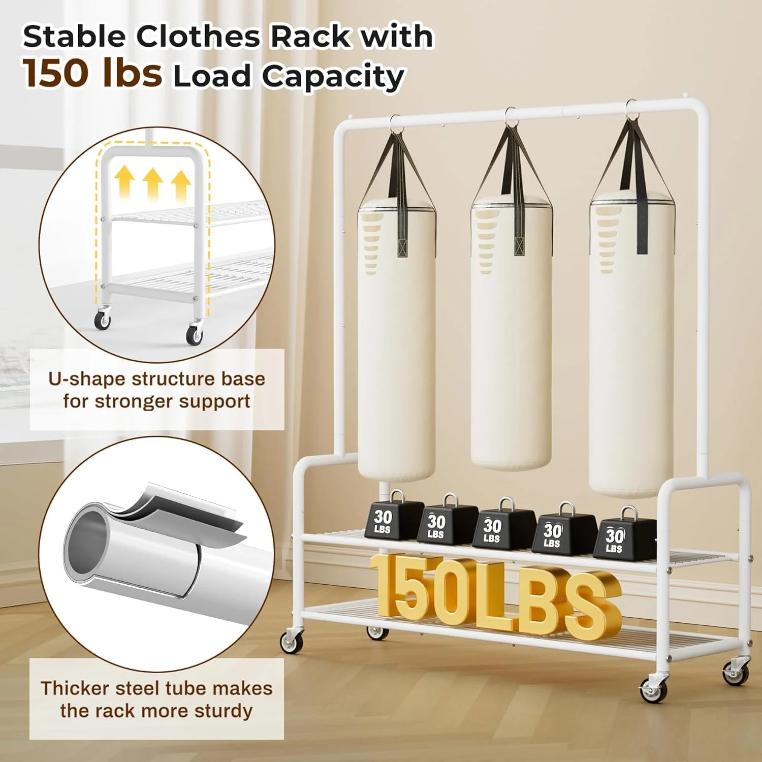 رگال لباس سنگین، رگال آویز لباس با قفسه، رگال لباس برای آویزان کردن لباس، پوشاک، کت (سفید)