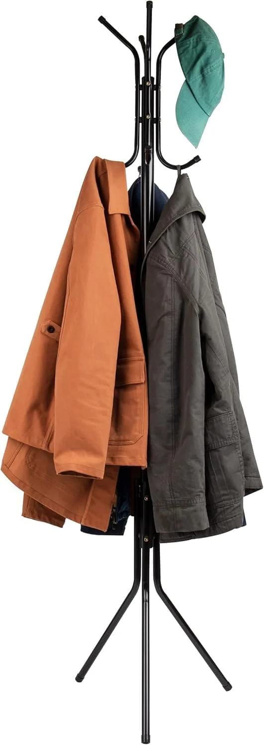 آویز لباس ایستاده، رخت آویز، جالباسی چند منظوره، مستقل، آویز کلاه، ژاکت، کیف، فلزی، مشکی