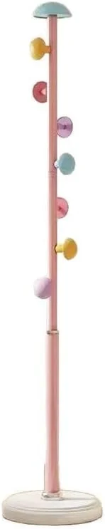 چوب لباسی، چوب لباسی قارچی ایستاده کودکانه با 7 قلاب، جالباسی با ارتفاع قابل تنظیم برای آویزان کردن لباس، کلاه، روسری، چوب لباسی برای اتاق خواب، راهرو، اتاق اسباب بازی، ورودی (سفید)