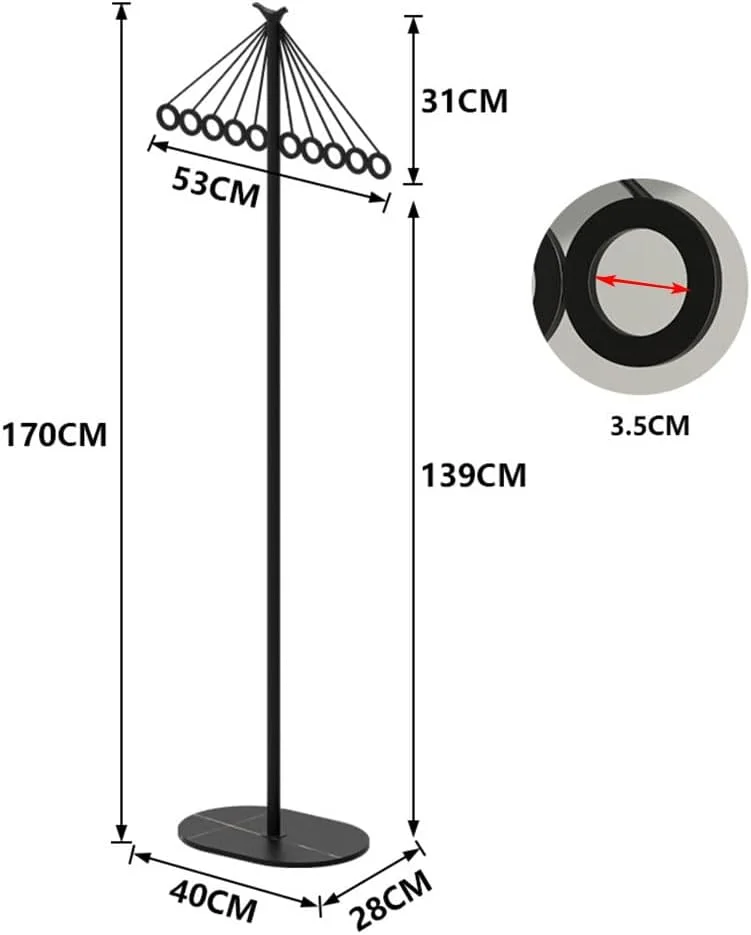 استند نظم دهنده لباس، رگال فلزی لباس برای لباس های بلند، کت و شلوار، چوب لباسی ایستاده با طرح خلاقانه چتر، رگال لباس ایستاده مناسب اتاق خواب و نشیمن