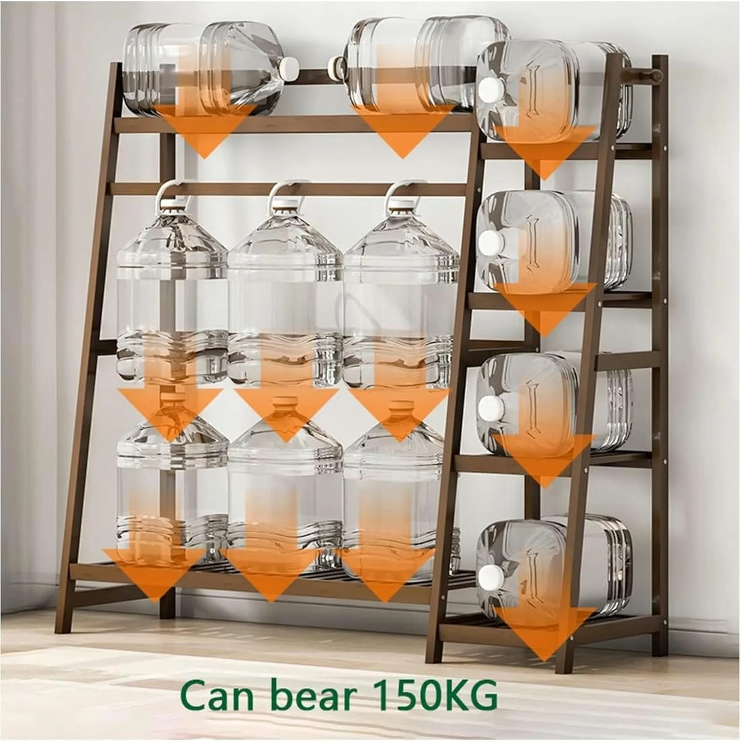 چوب لباسی بامبو برای لباس، آویز لباس، جاکفشی، کمد با 5 طبقه ذخیره سازی و 2 قلاب برای ورودی و راهرو. (تک رنگ - 100X42X140Cm) چوب لباسی بامبو برای لباس، آویز لباس، جاکفشی، کمد با 5 طبقه ذخیره سازی و 2 قلاب برای ورودی و راهرو. (تک رنگ - 100X42X140Cm)