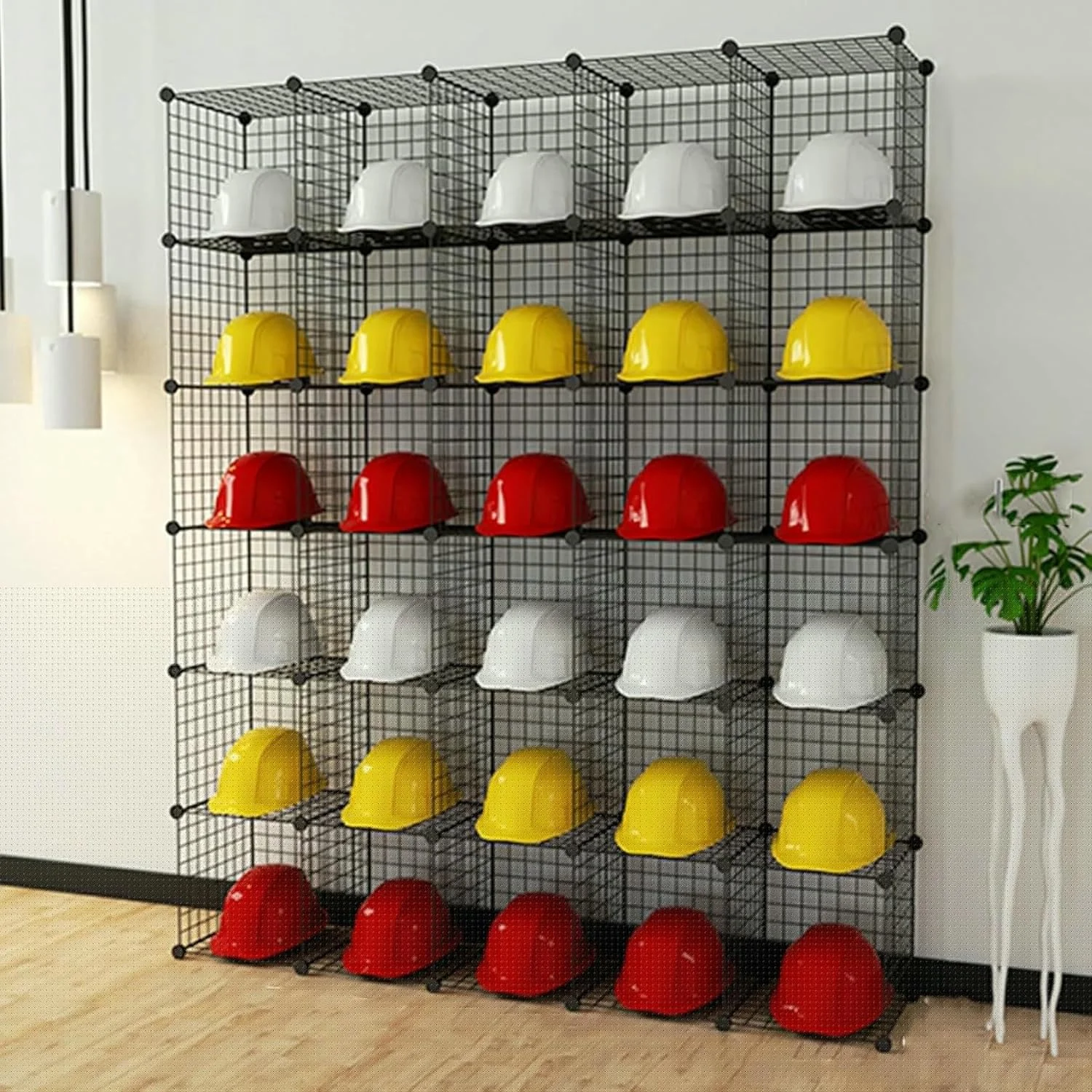 قفسه فلزی ایستاده کلاه ایمنی، قفسه چند منظوره ذخیره سازی کلاه، قفسه های قابل انباشت برای کلاه کاسکت موتور سیکلت و کلاه بیسبال