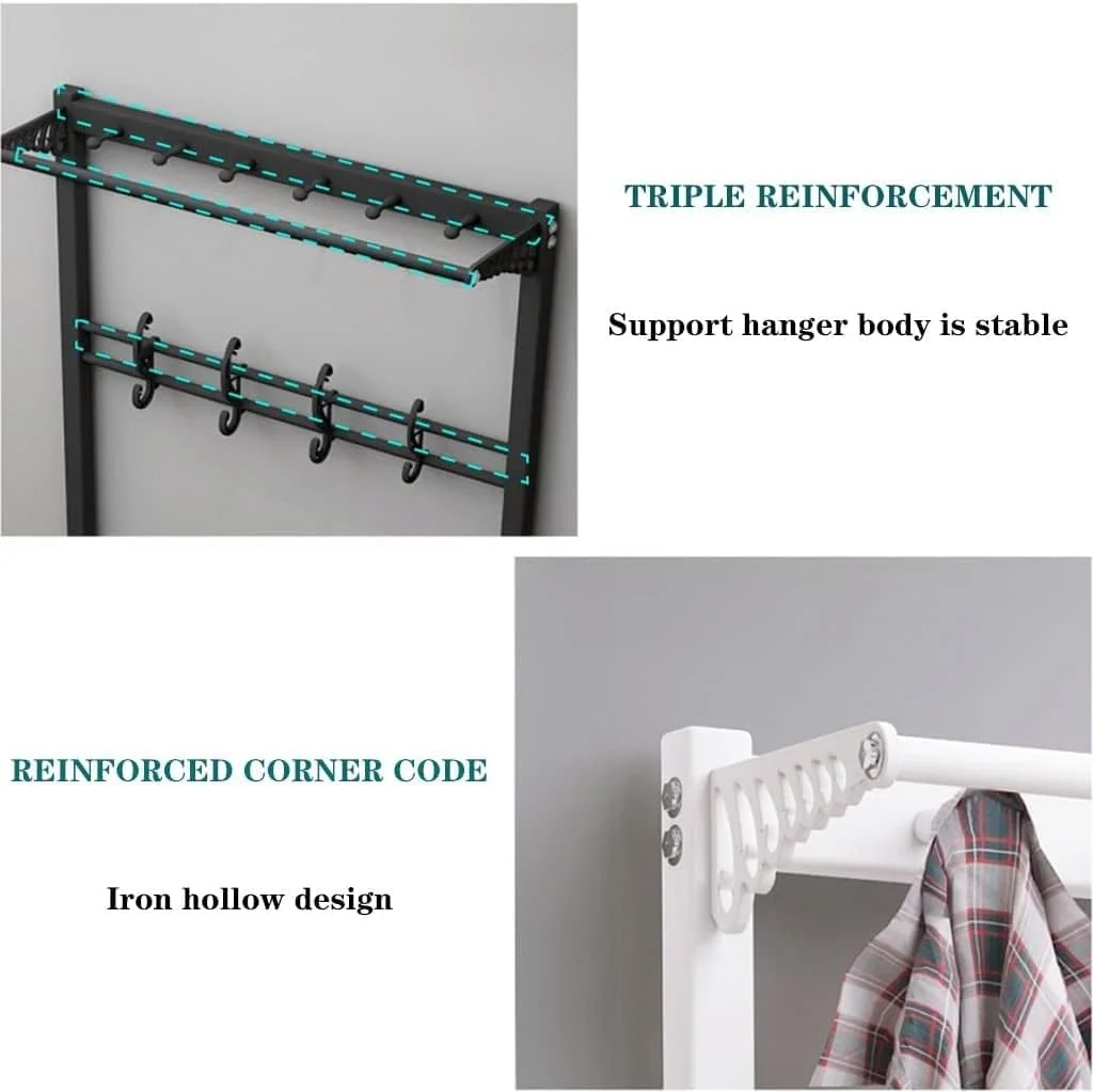 جالباسی ایستاده با نیمکت کفش - 12 آویز برای نگهداری در ورودی راهرو - قاب فلزی محکم چند منظوره برای کت، کلاه و کفش - طراحی صرفه جویی در فضا (بنفش - 100 * 33 * 170 سانتی متر)