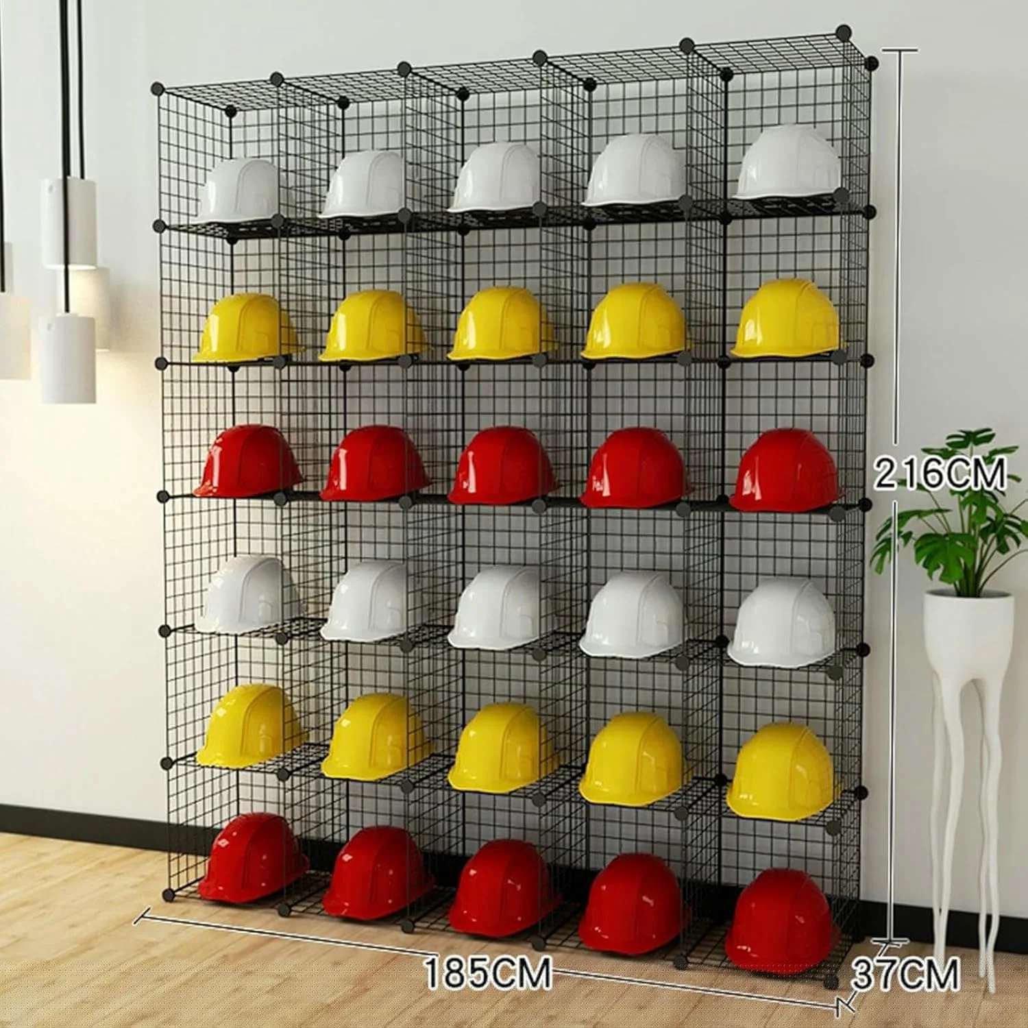 قفسه فلزی ایستاده کلاه ایمنی، قفسه چند منظوره ذخیره سازی کلاه، قفسه های قابل انباشت برای کلاه کاسکت موتور سیکلت و کلاه بیسبال