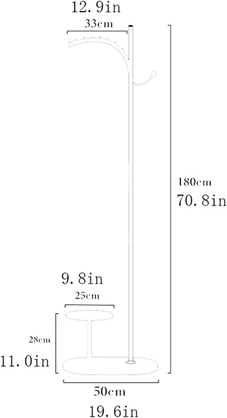 جالباسی ایستاده ساده و خلاقانه، رخت آویز فلزی، جالباسی ایستاده ورودی راهرو، آویز کلاه، کیف پول، کت، جالباسی ورودی، جالباسی ایستاده زمینی (B)