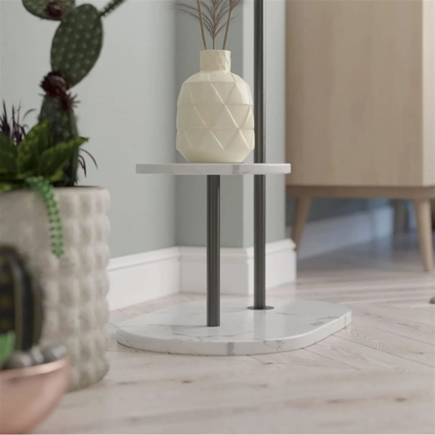 جالباسی ایستاده ساده و خلاقانه، رخت آویز فلزی، جالباسی ایستاده ورودی راهرو، آویز کلاه، کیف پول، کت، جالباسی ورودی، جالباسی ایستاده زمینی (B)