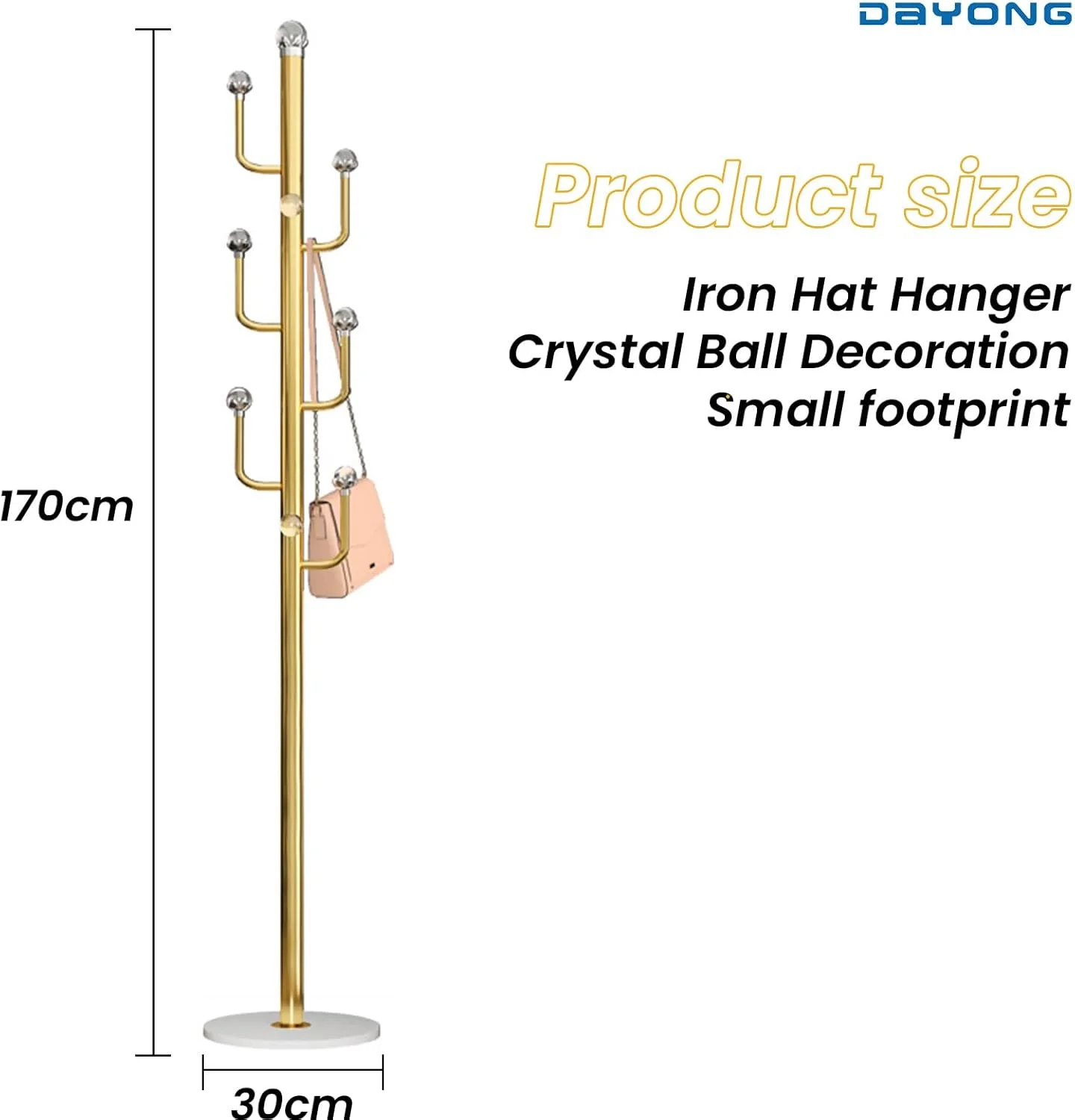 رخت آویز DAYONG، رخت آویز فلزی ایستاده با قلاب های توپی شکل مناسب برای آویزان کردن لباس، کیف، کلاه، شال گردن در اتاق خواب، ورودی راهرو، دفتر کار رخت آویز DAYONG، رخت آویز فلزی ایستاده با قلاب های توپی شکل مناسب برای آویزان کردن لباس، کیف، کلاه، شال گردن در اتاق خواب، ورودی راهرو، دفتر کار