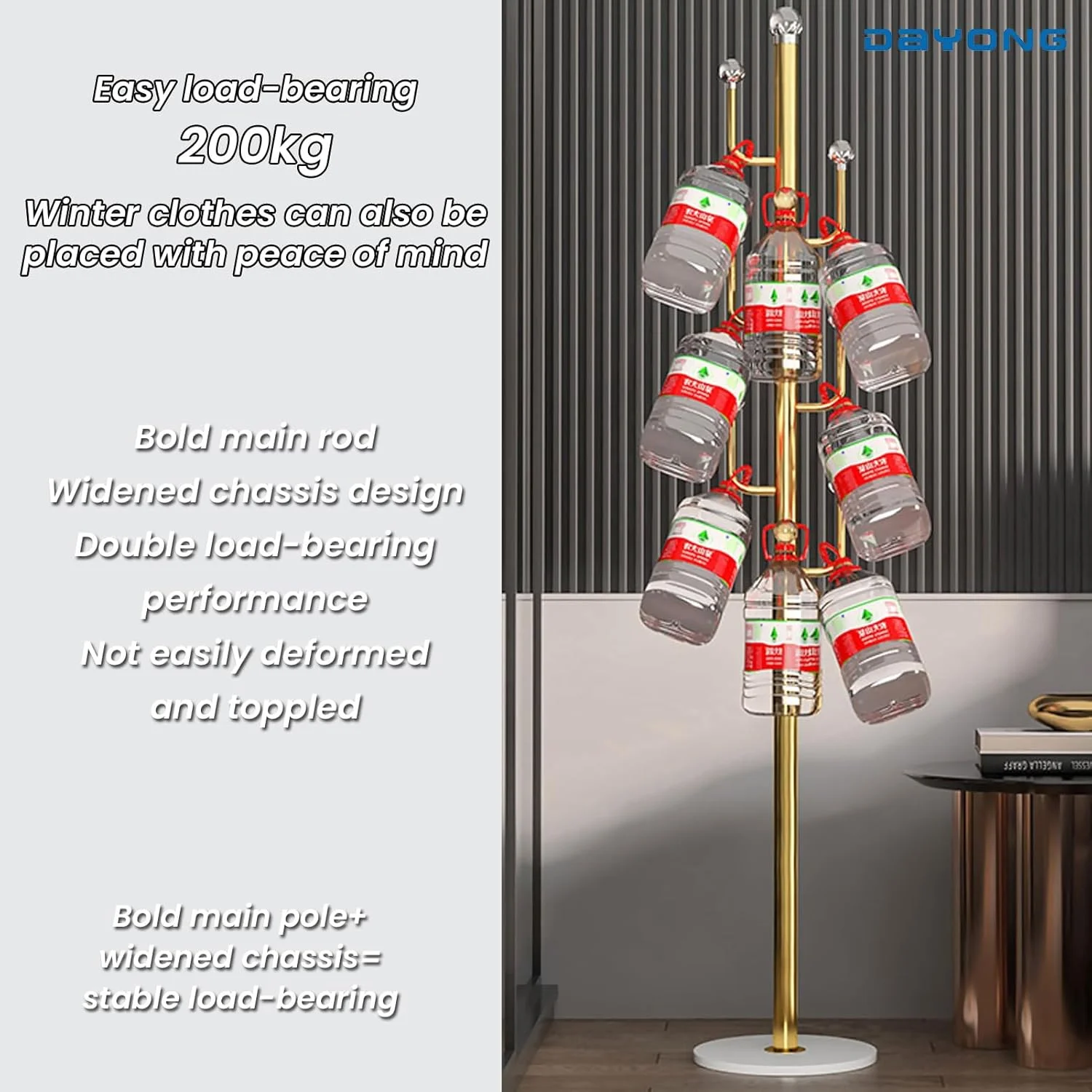 رخت آویز DAYONG، رخت آویز فلزی ایستاده با قلاب های توپی شکل مناسب برای آویزان کردن لباس، کیف، کلاه، شال گردن در اتاق خواب، ورودی راهرو، دفتر کار رخت آویز DAYONG، رخت آویز فلزی ایستاده با قلاب های توپی شکل مناسب برای آویزان کردن لباس، کیف، کلاه، شال گردن در اتاق خواب، ورودی راهرو، دفتر کار