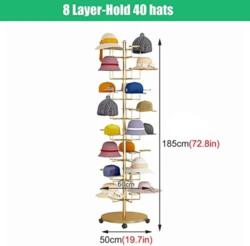 استند نمایش کلاه گیس یا کلاه ایستاده سنگین، قفسه نگهدارنده کلاه متحرک فلزی مدرن و بلند برای کلاههای متعدد با چرخهای قفلدار استند نمایش کلاه گیس یا کلاه ایستاده سنگین، قفسه نگهدارنده کلاه متحرک فلزی مدرن و بلند برای کلاههای متعدد با چرخهای قفلدار