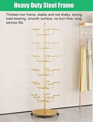 استند نمایش کلاه گیس یا کلاه ایستاده سنگین، قفسه نگهدارنده کلاه متحرک فلزی مدرن و بلند برای کلاههای متعدد با چرخهای قفلدار استند نمایش کلاه گیس یا کلاه ایستاده سنگین، قفسه نگهدارنده کلاه متحرک فلزی مدرن و بلند برای کلاههای متعدد با چرخهای قفلدار