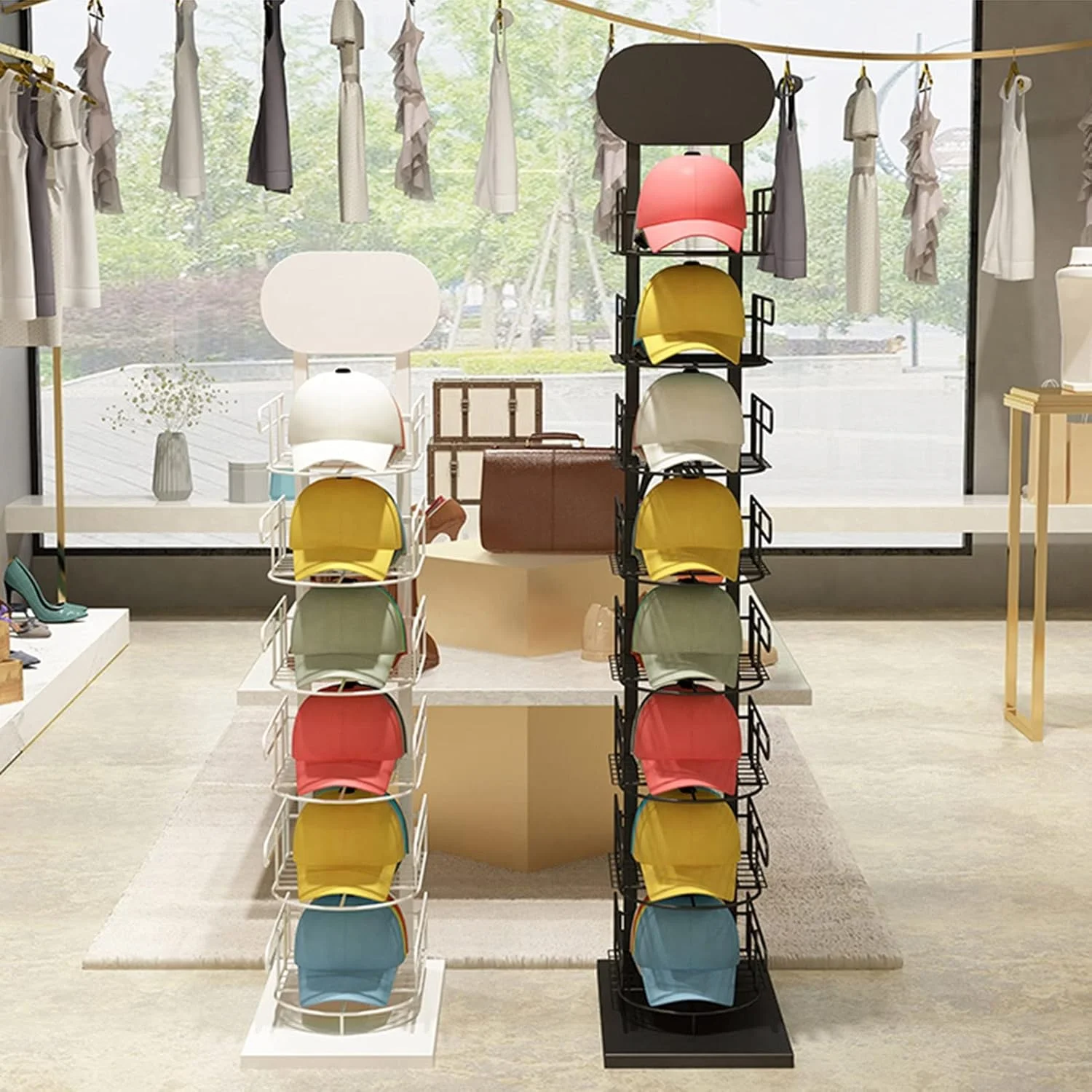 استند کلاه، استند نمایش کلاه، استند فلزی نمایش کلاه فروشگاهی، استند تجاری کلاه و سرپوش، مناسب برای مراکز خرید (مشکی - 3 طبقه) استند کلاه، استند نمایش کلاه، استند فلزی نمایش کلاه فروشگاهی، استند تجاری کلاه و سرپوش، مناسب برای مراکز خرید (مشکی - 3 طبقه)