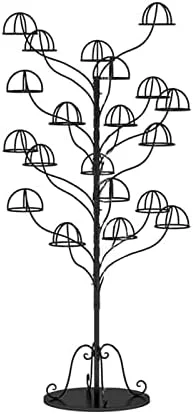 استند نگهدارنده کلاه، ساختار درختی عمودی، دارای 20 حلقه نگهدارنده کلاه، فلزی، ایستاده، مناسب برای فروشگاه و منزل، قفسه نگهداری کلاه گیس، کلاه کابویی، کلاه ایمنی و کلاه کپ