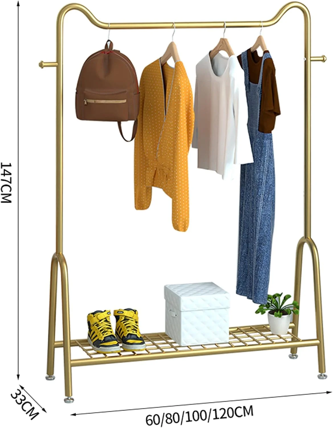 ریل لباس سنگین، قفسه نمایش لباس با قفسه، رگال لباس با 1 ریل راهنما، رگال کت اتاق خواب، طلایی، 60 سانتی متر ریل لباس سنگین، قفسه نمایش لباس با قفسه، رگال لباس با 1 ریل راهنما، رگال کت اتاق خواب، طلایی، 60 سانتی متر