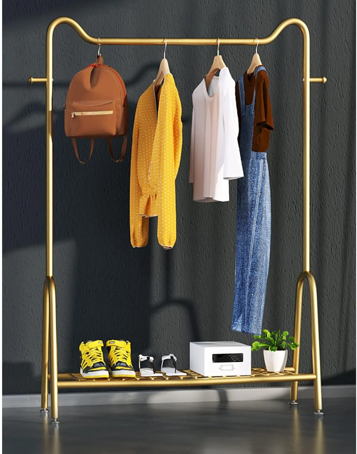 ریل لباس سنگین، قفسه نمایش لباس با قفسه، رگال لباس با 1 ریل راهنما، رگال کت اتاق خواب، طلایی، 60 سانتی متر ریل لباس سنگین، قفسه نمایش لباس با قفسه، رگال لباس با 1 ریل راهنما، رگال کت اتاق خواب، طلایی، 60 سانتی متر