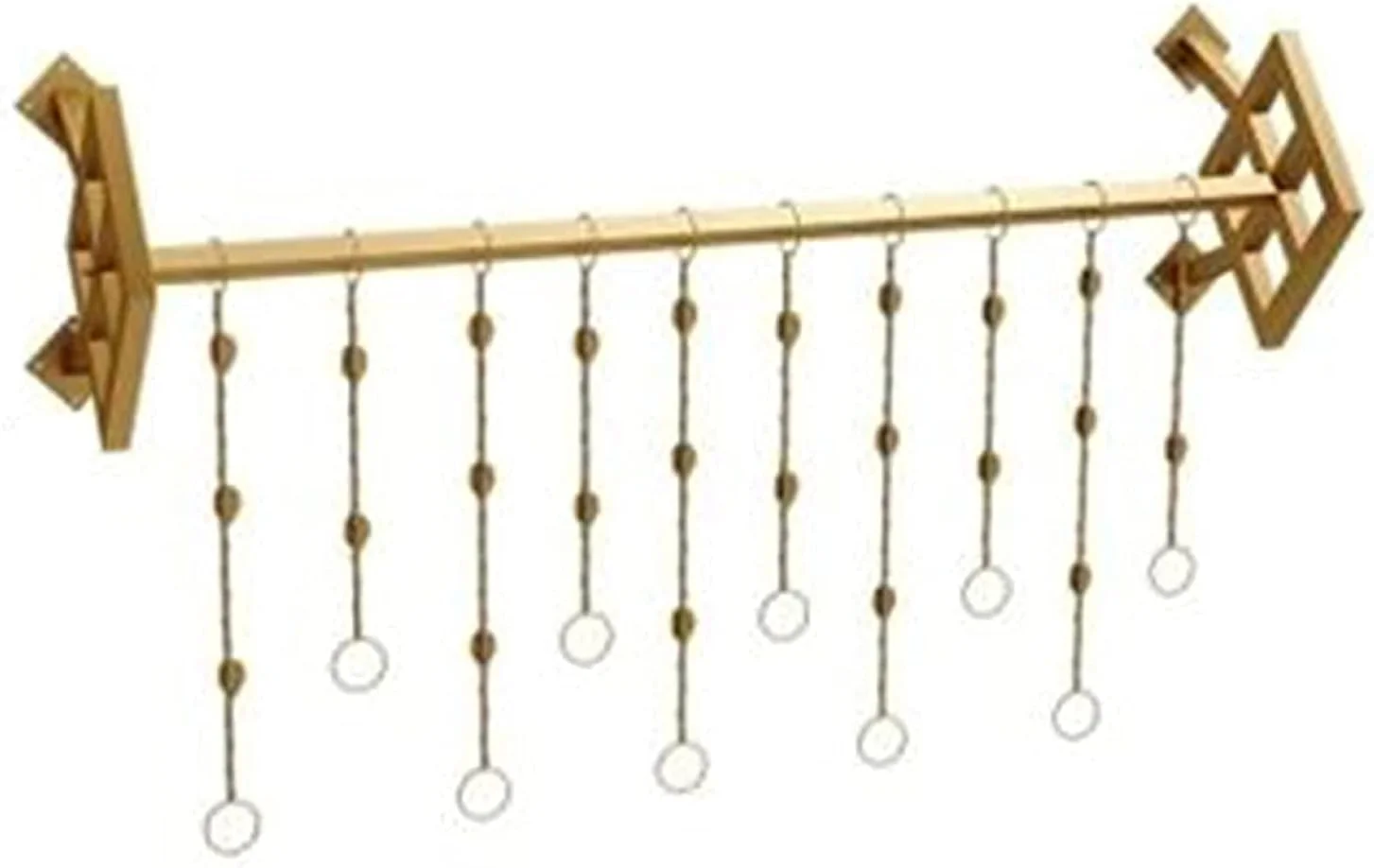 ریل لباس دیواری، رخت آویز فلزی یکپارچهسازی با سیستمعامل جداشدنی، رخت آویز کت به سبک لافت صنعتی، طلایی، 120 سانتی متر