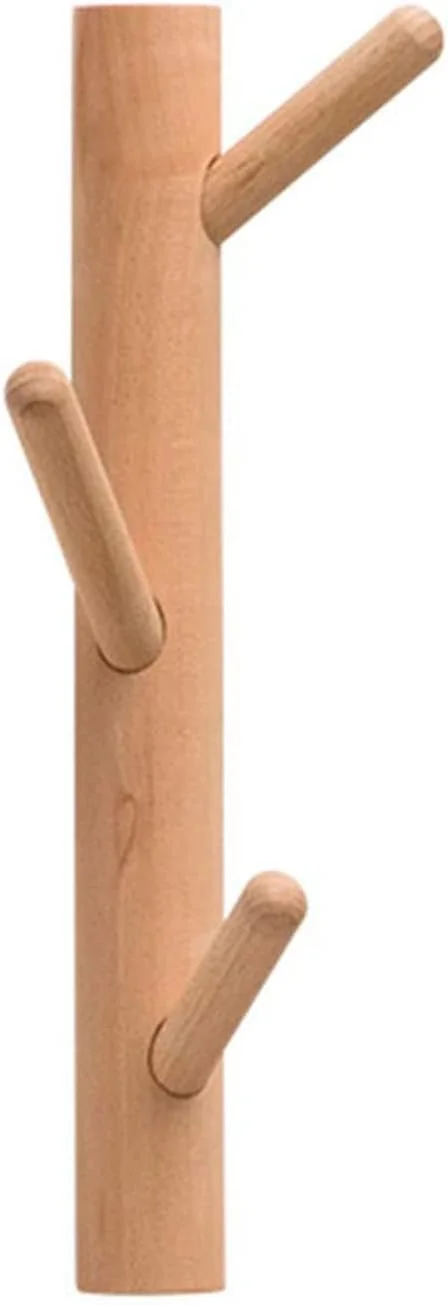 جالباسی چوبی، جاکلاهی، جالباسی شاخه درختی، آویز کلاه چوبی عمودی مدرن دیواری، مناسب برای اتاق نشیمن، اتاق خواب، حمام و آشپزخانه