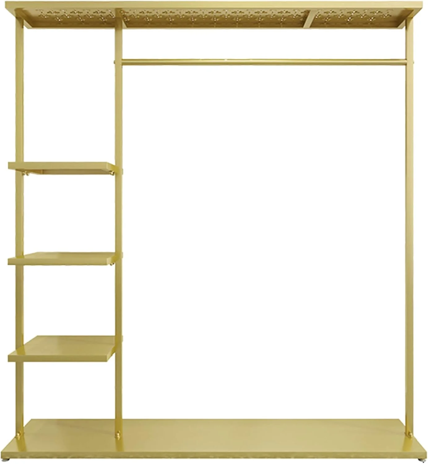 رگال لباس سنگین، رگال لباس مقاوم، رگال نمایشگاهی فروشگاهی، رگال لباس اتاق خواب، قفسه خشک کن 5 طبقه / طلایی / 100 سانتی متر