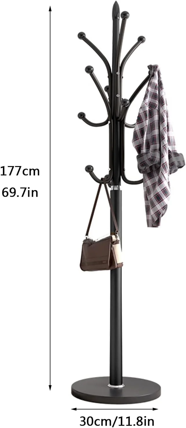 جالباسی فلزی ایستاده، جالباسی درختی با پایه گرد محکم، جالباسی ایستاده گوشه ای برای خانه یا دفتر