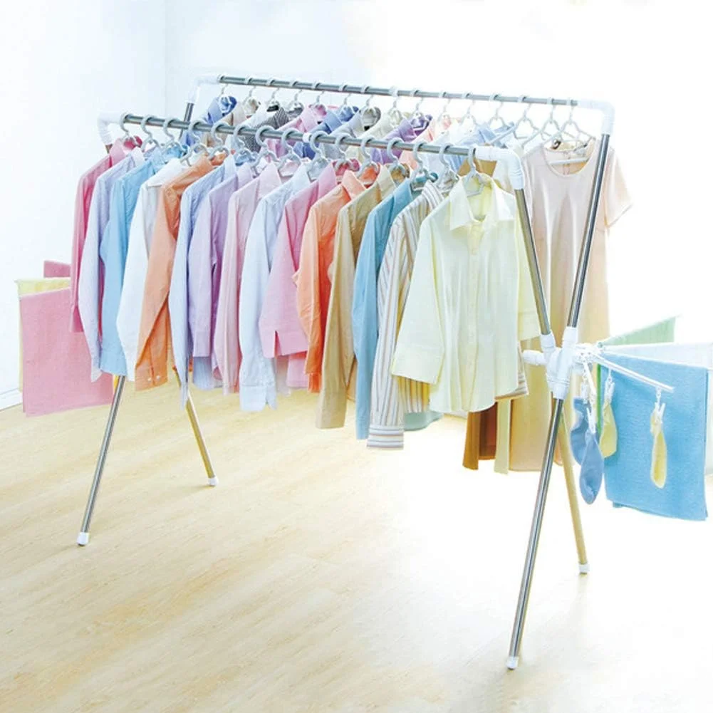 رخت آویز تاشو استیل ضد زنگ، قفسه خشک کن لباس قابل افزایش طول 101-108 سانتی متر رخت آویز تاشو استیل ضد زنگ، قفسه خشک کن لباس قابل افزایش طول 101-108 سانتی متر