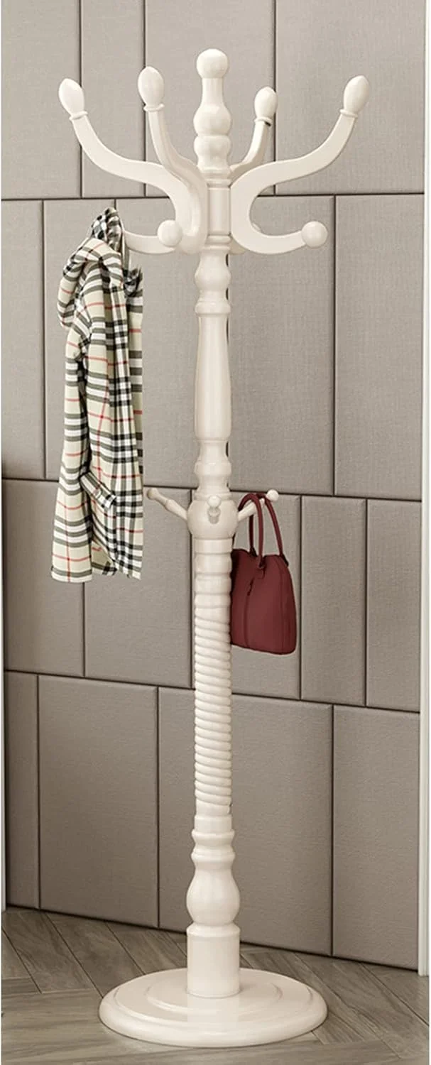 جالباسی ایستاده، جالباسی درختی با ۱۱ آویز، مونتاژ آسان، جالباسی چوبی محکم، مناسب برای کت، کلاه، کیف