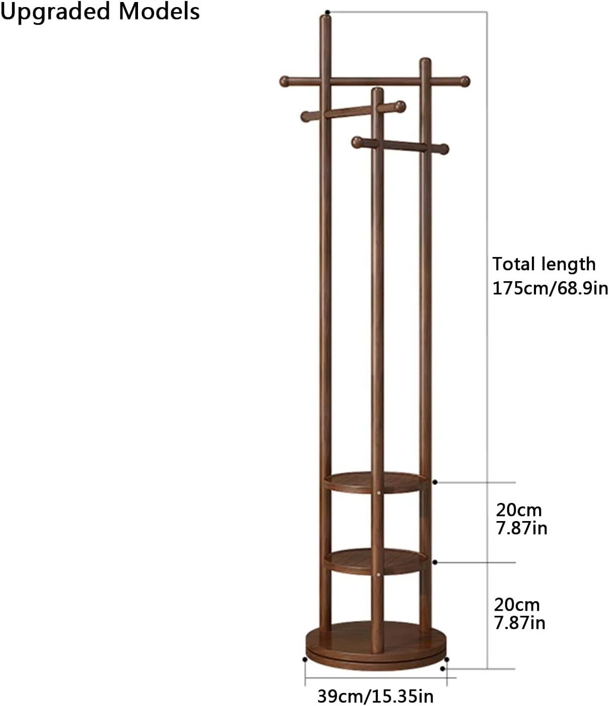 جالباسی ایستاده، جالباسی چرخشی با 3 طبقه، آویز خلاقانه مناسب راهرو، اتاق خواب و دفاتر