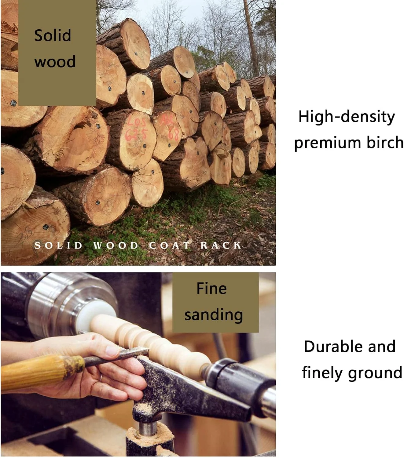 جالباسی ایستاده، جالباسی درختی با ۱۱ آویز، مونتاژ آسان، جالباسی چوبی محکم، مناسب برای کت، کلاه، کیف