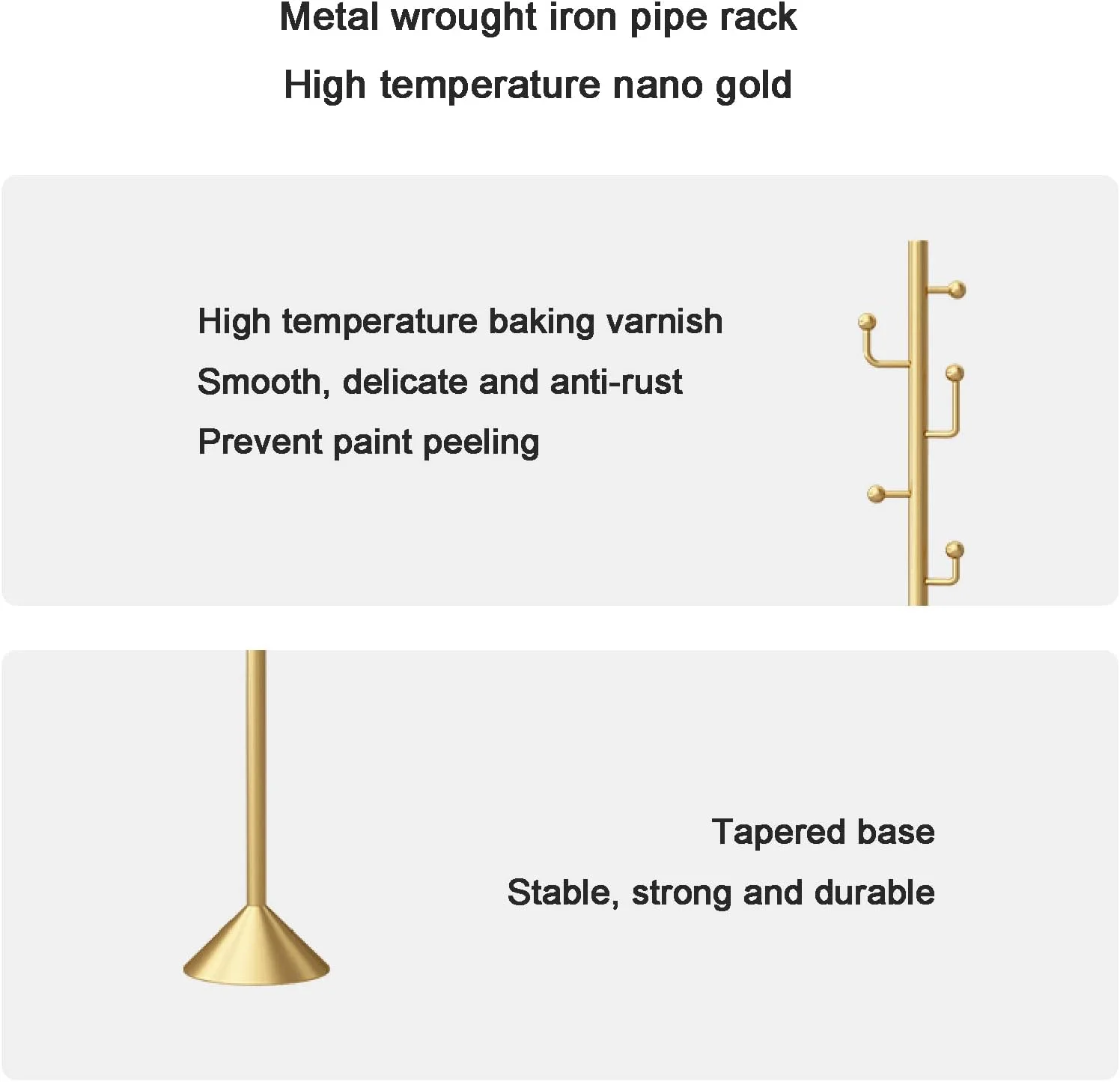 جالباسی ایستاده فلزی مدرن، دارای ۷ آویز، مناسب برای گوشه اتاق، آویز کلاه و مرتب کننده ورودی