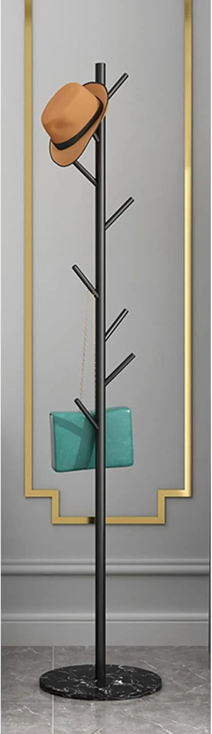 جالباسی ایستاده ۶۷ اینچی، جالباسی شیک با پایه گرد مرمری با ثبات، جالباسی مستقل برای خانه و دفتر