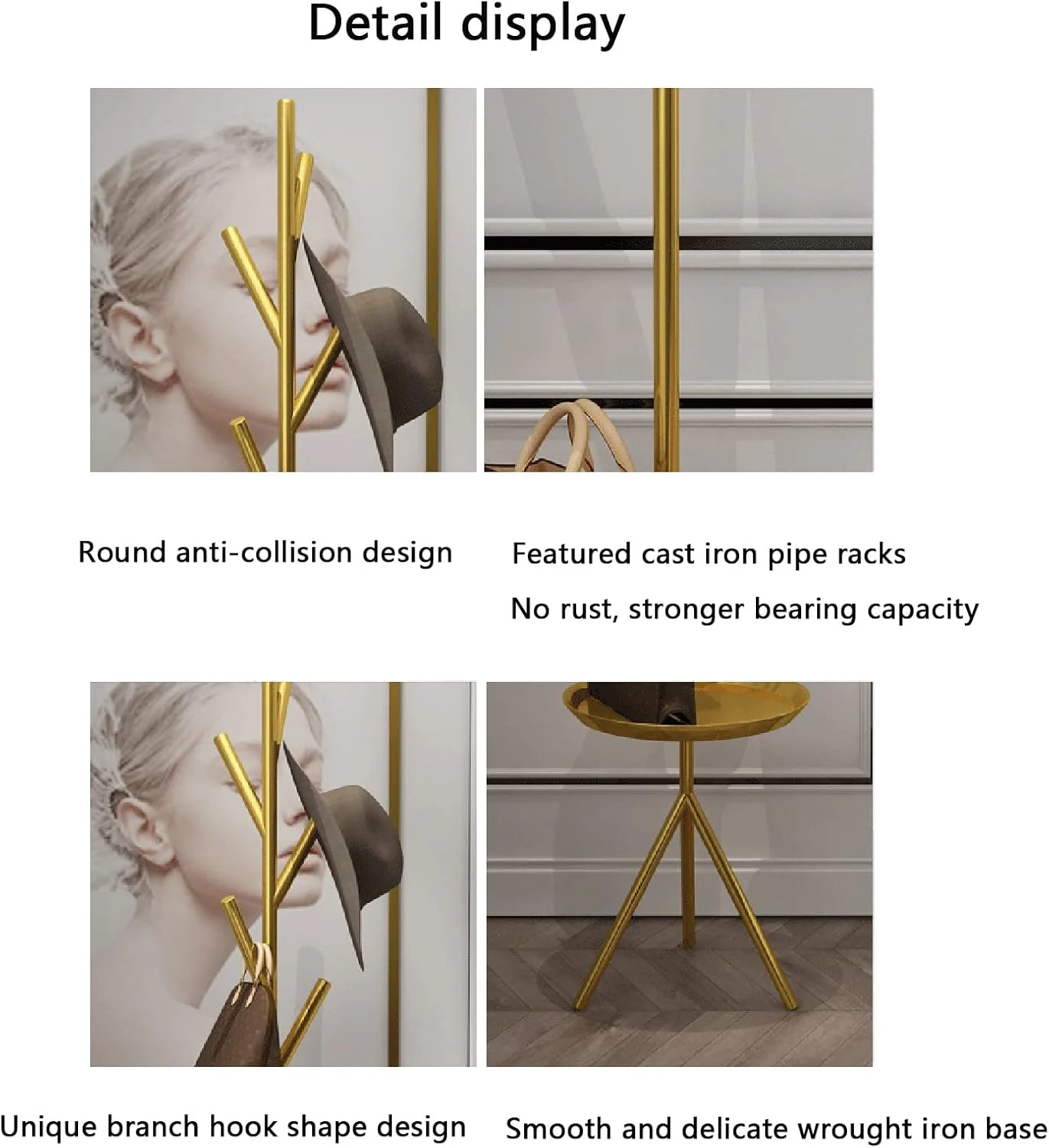 جالباسی ایستاده، چوب لباسی با 5 آویز و 1 محفظه نگهداری، سبک صنعتی، جالباسی پایه دار، مناسب برای سازماندهی لباس، کیف و چتر در ورودی منزل