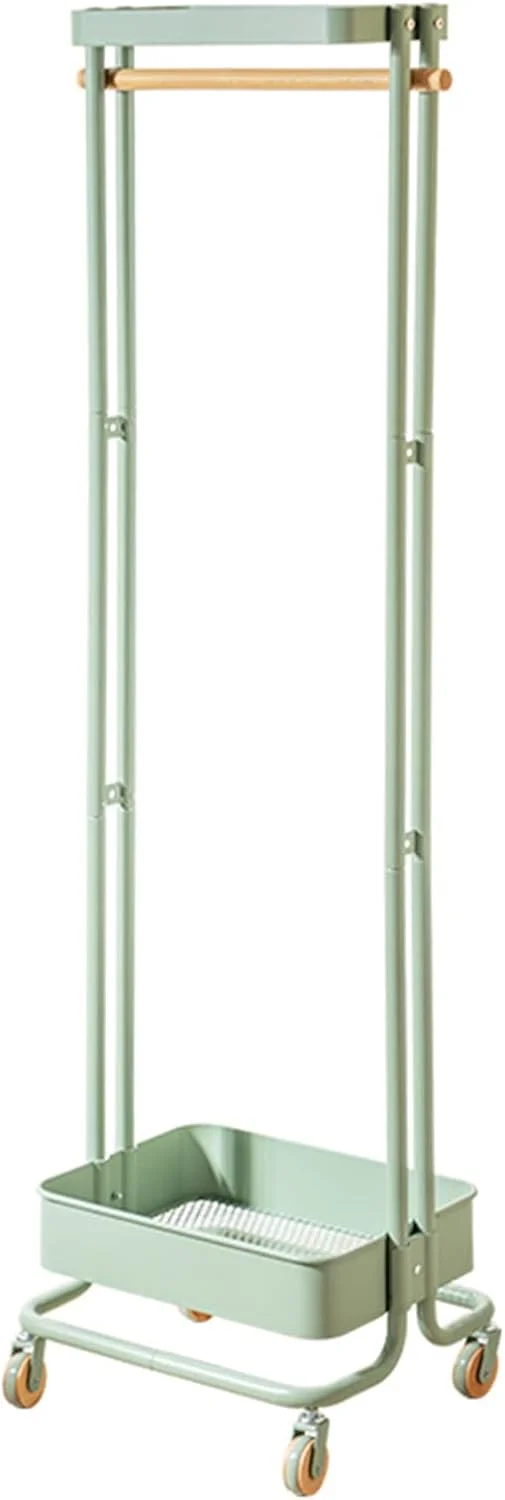 رخت آویز ایستاده چند منظوره 3 در 1، سازمان دهنده متحرک با میله آویز، قلاب، چرخ و آویزهای ایستاده