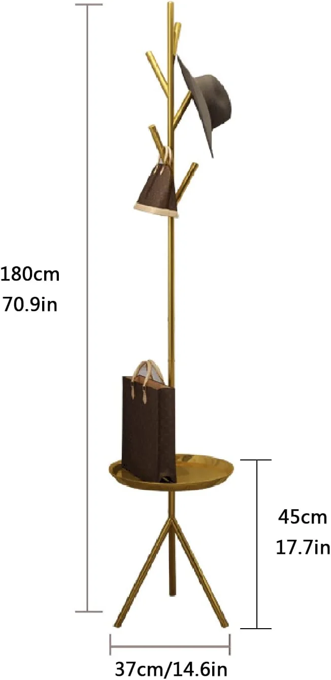 جالباسی ایستاده، چوب لباسی با 5 آویز و 1 فضای ذخیره سازی، سبک صنعتی، استند جالباسی و نظم دهنده ورودی برای لباس، کیف، چتر