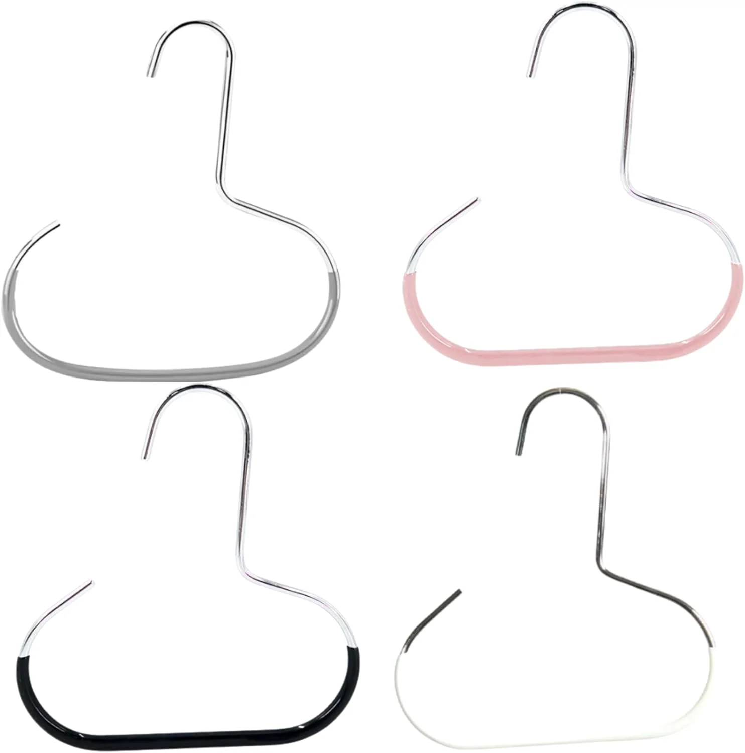 آویز کلاه ۴ تکه با قابلیت صرفه جویی در فضا - آویز چند منظوره برای کلاه‌های بیسبالی، نقاب‌ها، کمربندها، کراوات‌ها و شال‌ها، راه حل نگهداری برای نصب روی کمد، در و دیوار برای اتاق خواب، کمد یا ورودی