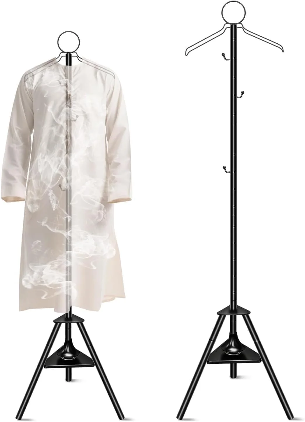 جالباسی ایستاده طرح درختی همراه با قلاب برای آویزان کردن کت، کلاه، شال، لباس و کیف دستی (مشکی)