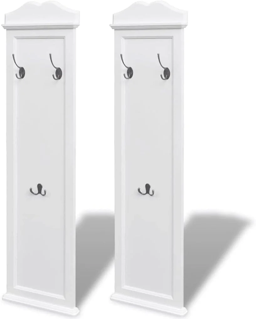 چوب لباسی دیواری 2 عددی سفید، لوازم خانه و دکوراسیون