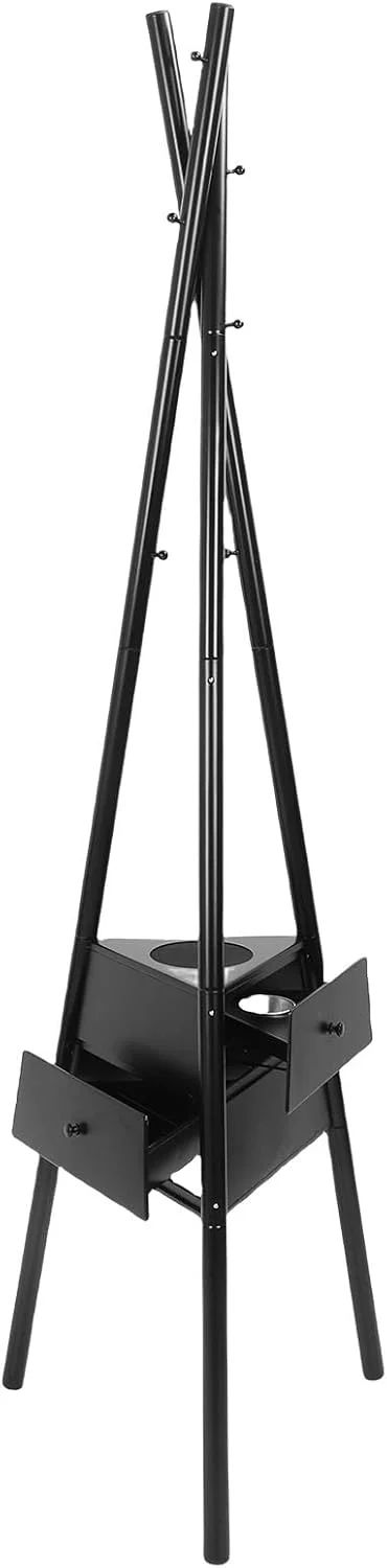 چوب لباسی ایستاده Asixxsix با مونتاژ آسان، آویز لباس و خوشبو کننده هوا، دارای ۱۲ قسمت برای آویزان کردن لباس، مناسب برای کیف، ورودی منزل، راهرو، اتاق خواب و دفتر کار