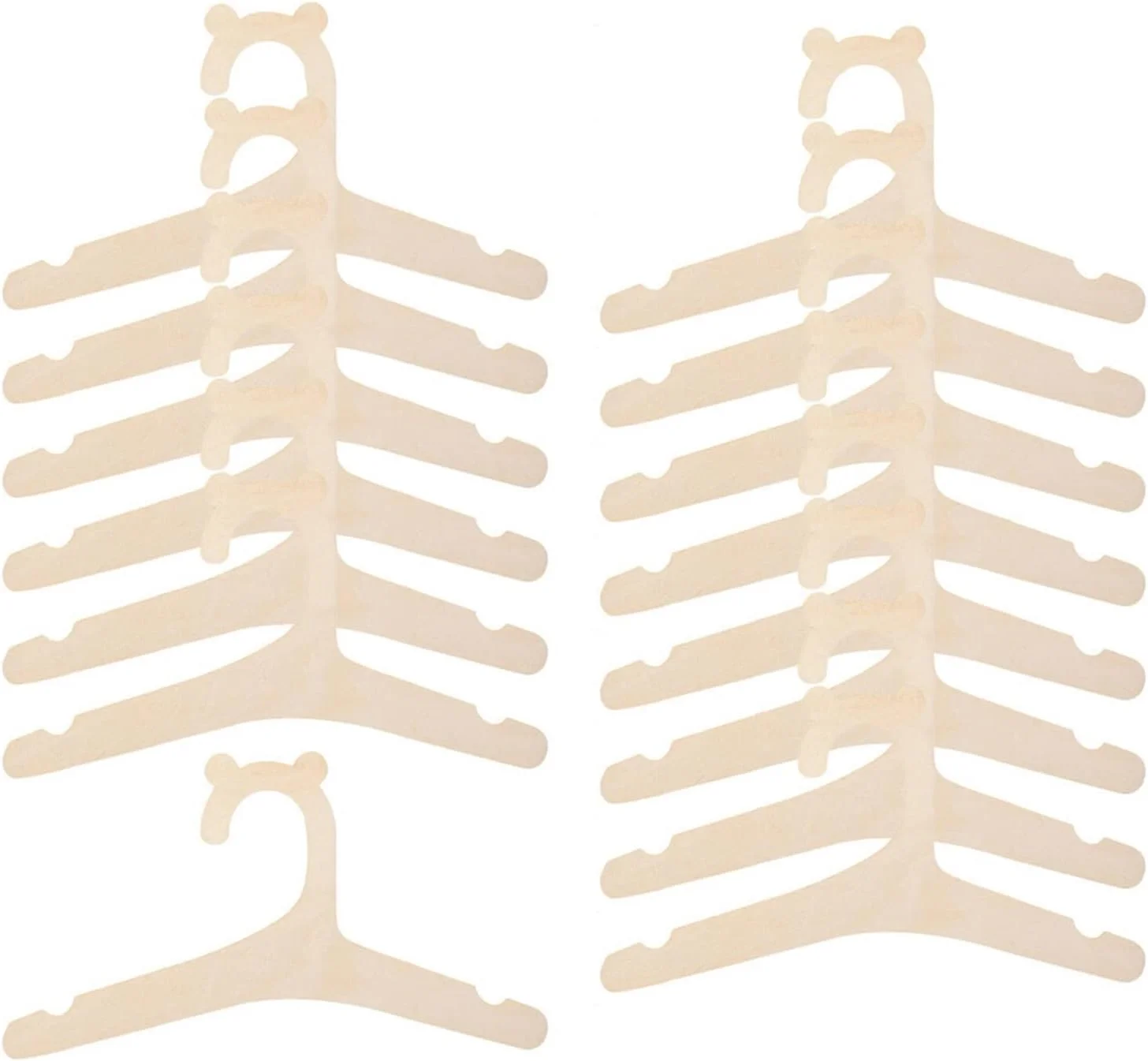 چوب لباسی چوبی BNHGYTYU، بسته 10 عددی، مناسب برای حوله، لباس، عروسک و نظم دهی به کمد