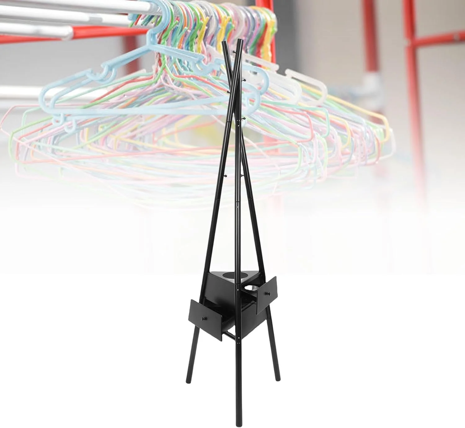 چوب لباسی ایستاده Asixxsix با مونتاژ آسان، آویز لباس و خوشبو کننده هوا، دارای ۱۲ قسمت برای آویزان کردن لباس، مناسب برای کیف، ورودی منزل، راهرو، اتاق خواب و دفتر کار