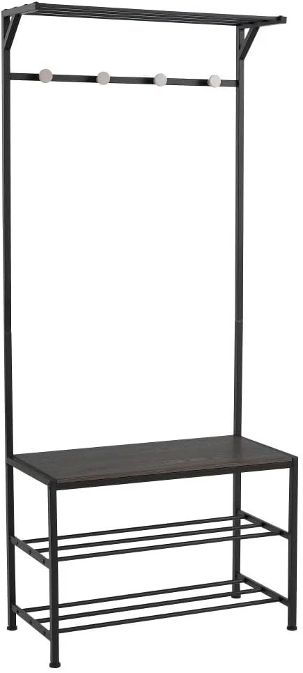 جالباسی ایستاده ۴ طبقه DRW فلزی با MDF مشکی